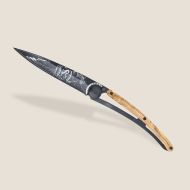 Dárkový kapesní nůž Deejo Tattoo Black 37g, olive wood, znamení zvěrokruhu