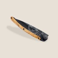 Dárkový kapesní nůž Deejo Tattoo Black 37g, olive wood, znamení zvěrokruhu